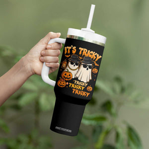 Funny Ghost Tumbler With Handle It's Tricky Tricky Tricky 90s Nostalgia Halloween Costume TS10 Print Your Wear