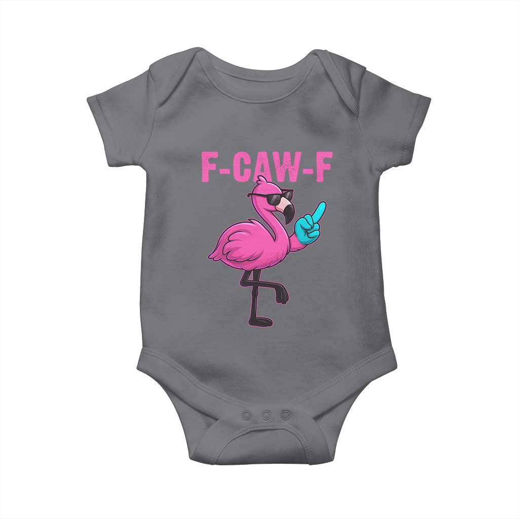 Funny F-Caw-F Flamingo Baby Onesie Adult Humor TS10 Charcoal Print Your Wear