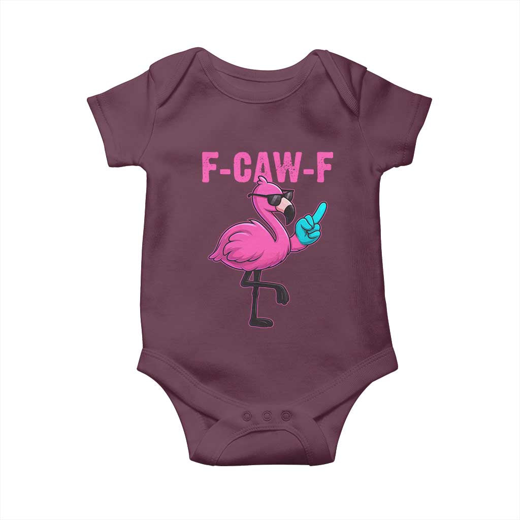 Funny F-Caw-F Flamingo Baby Onesie Adult Humor TS10 Maroon Print Your Wear