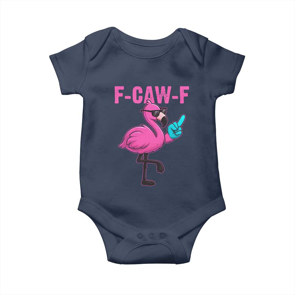 Funny F-Caw-F Flamingo Baby Onesie Adult Humor TS10 Navy Print Your Wear