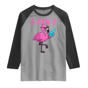 Funny F-Caw-F Flamingo Raglan Shirt Adult Humor TS10 Sport Gray Black Print Your Wear
