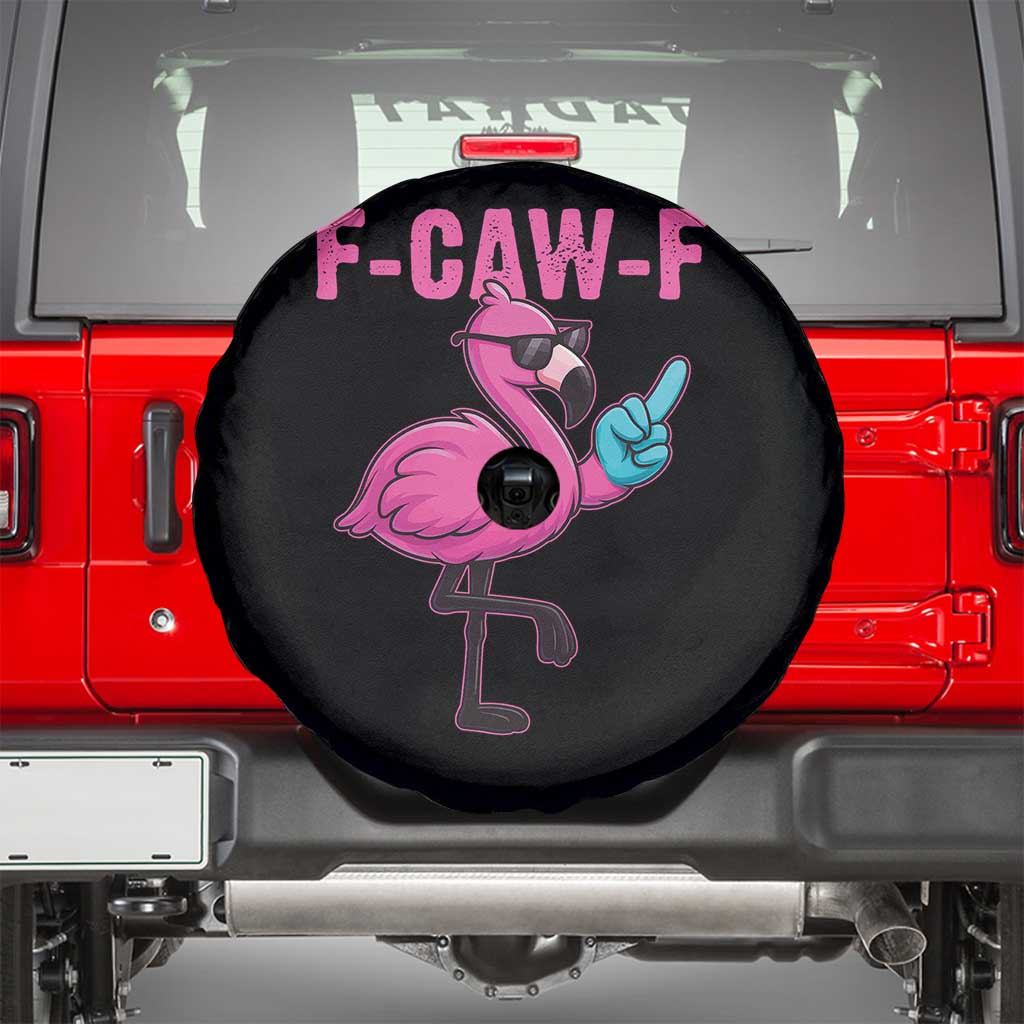 Funny F-Caw-F Flamingo Spare Tire Cover Adult Humor TS10 Black Print Your Wear