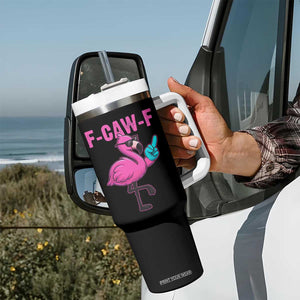 Funny F-Caw-F Flamingo Tumbler With Handle Adult Humor TS10 Print Your Wear