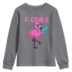 Funny F-Caw-F Flamingo Youth Sweatshirt Adult Humor TS10 Charcoal Print Your Wear