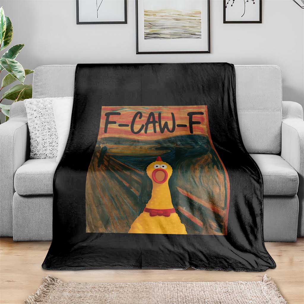 F Caw F Screaming Chicken Throw Blanket Funny Fawk Off Meme TS10 Print Your Wear