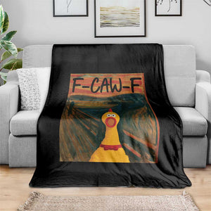 F Caw F Screaming Chicken Throw Blanket Funny Fawk Off Meme TS10 Print Your Wear