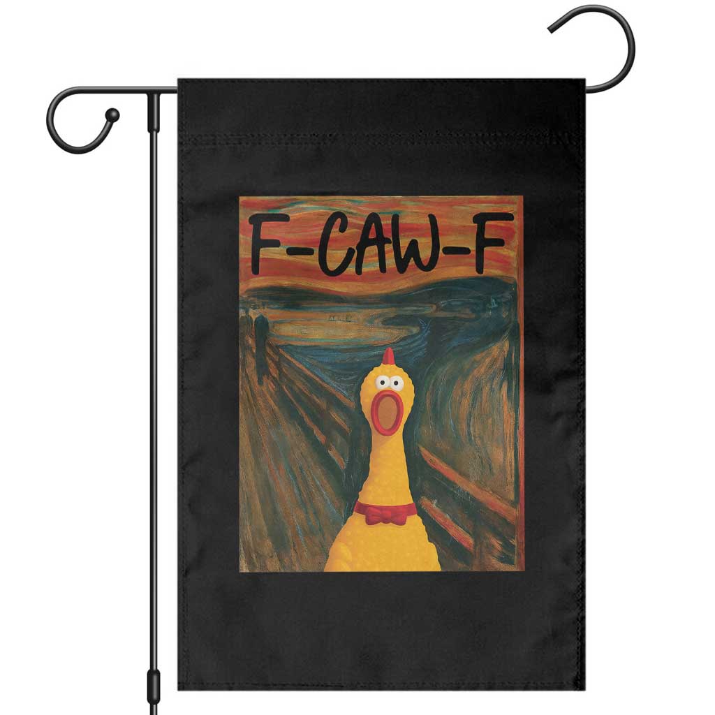 F Caw F Screaming Chicken Garden Flag Funny Fawk Off Meme TS10 White Print Your Wear