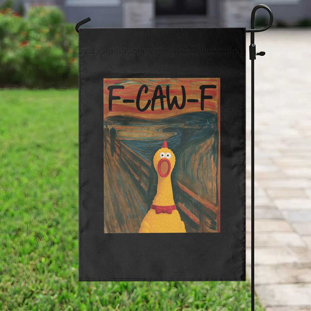 F Caw F Screaming Chicken Garden Flag Funny Fawk Off Meme TS10 Print Your Wear