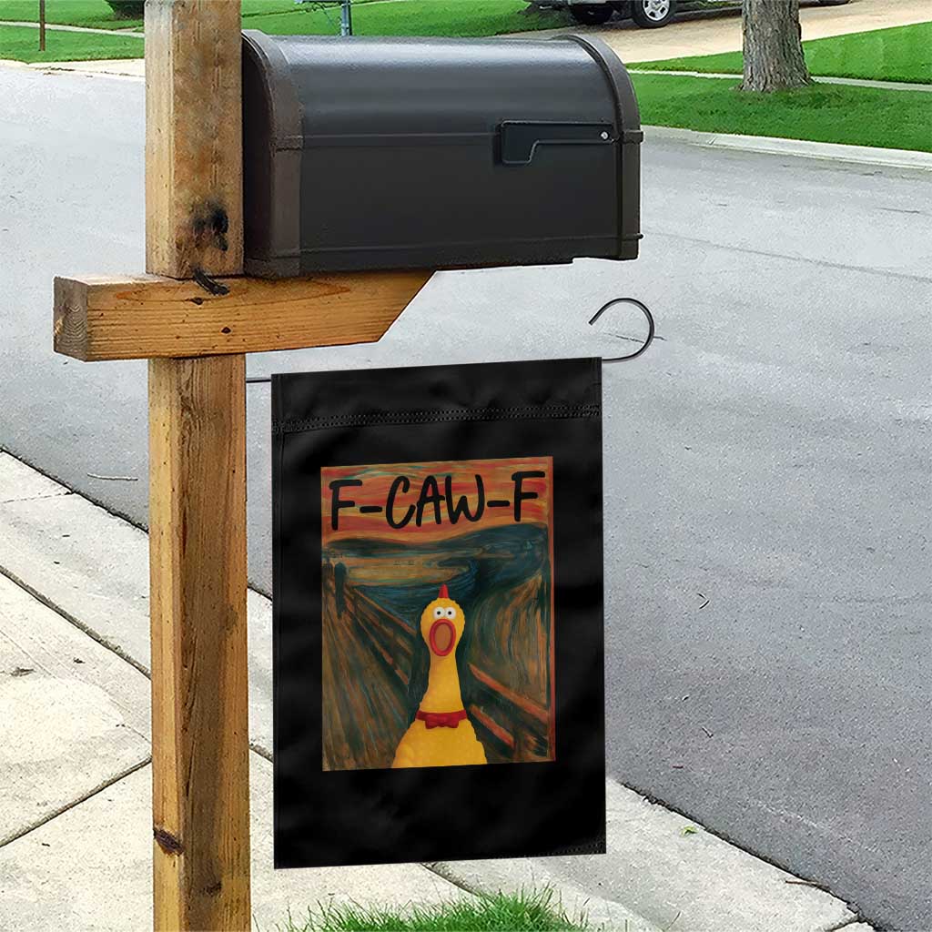 F Caw F Screaming Chicken Garden Flag Funny Fawk Off Meme TS10 Print Your Wear