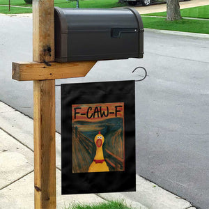 F Caw F Screaming Chicken Garden Flag Funny Fawk Off Meme TS10 Print Your Wear