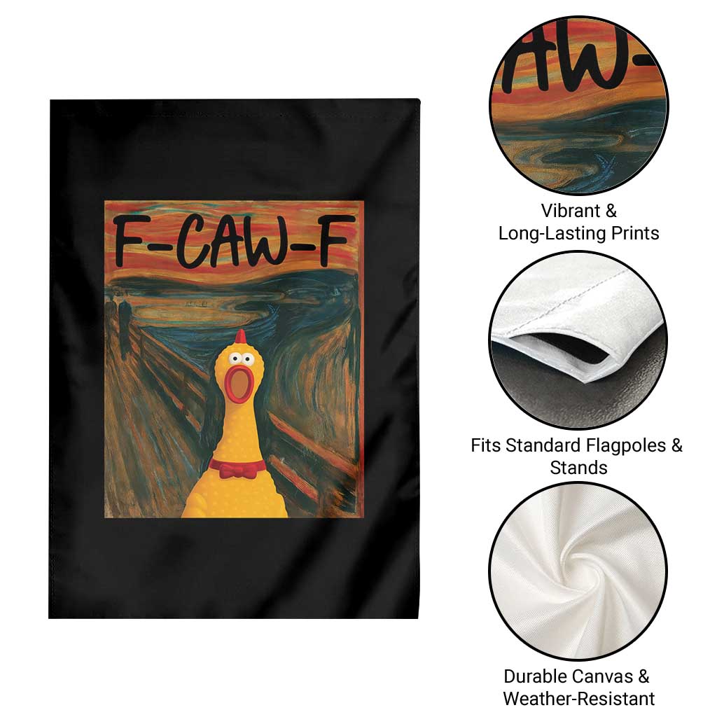 F Caw F Screaming Chicken Garden Flag Funny Fawk Off Meme TS10 Print Your Wear