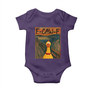 F Caw F Screaming Chicken Baby Onesie Funny Fawk Off Meme TS10 Purple Print Your Wear