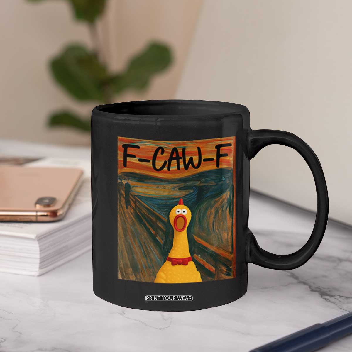 F Caw F Screaming Chicken Coffee Mug Funny Fawk Off Meme TS10 Print Your Wear