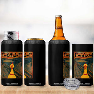 F Caw F Screaming Chicken 4 in 1 Can Cooler Tumbler Funny Fawk Off Meme TS10 Print Your Wear