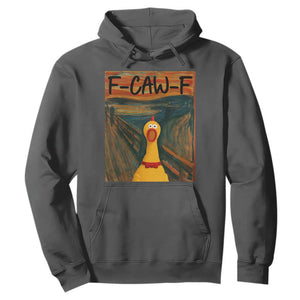 F Caw F Screaming Chicken Hoodie Funny Fawk Off Meme TS10 Dark Heather Print Your Wear