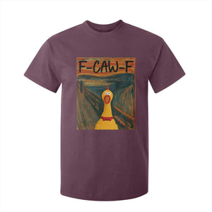 F Caw F Screaming Chicken T Shirt For Kid Funny Fawk Off Meme TS10 Maroon Print Your Wear