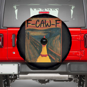 F Caw F Screaming Chicken Spare Tire Cover Funny Fawk Off Meme TS10 Black Print Your Wear