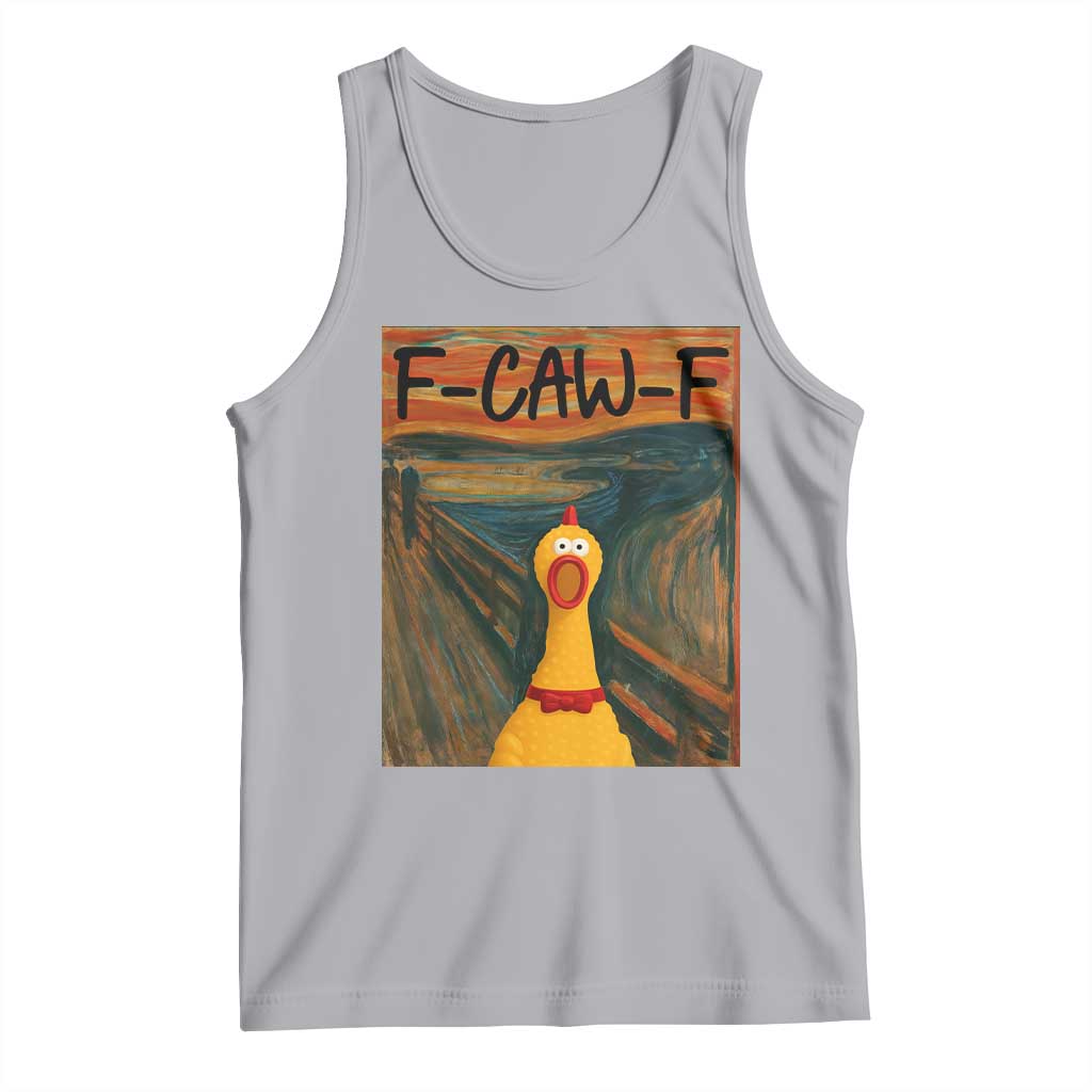 F Caw F Screaming Chicken Tank Top Funny Fawk Off Meme TS10 Athletic Heather Print Your Wear
