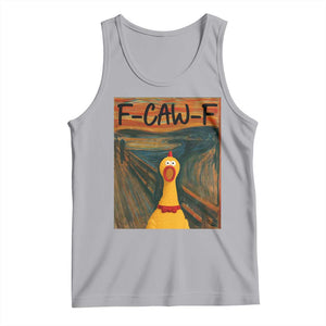 F Caw F Screaming Chicken Tank Top Funny Fawk Off Meme TS10 Athletic Heather Print Your Wear