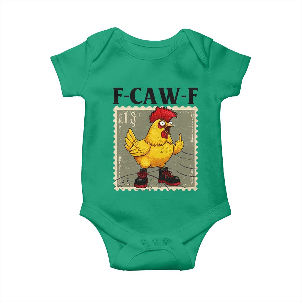 F Caw F Screaming Chicken Baby Onesie Metal Heavy Punk Rock Music TS10 Irish Green Print Your Wear