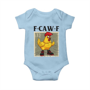 F Caw F Screaming Chicken Baby Onesie Metal Heavy Punk Rock Music TS10 Light Blue Print Your Wear