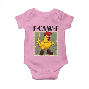 F Caw F Screaming Chicken Baby Onesie Metal Heavy Punk Rock Music TS10 Light Pink Print Your Wear