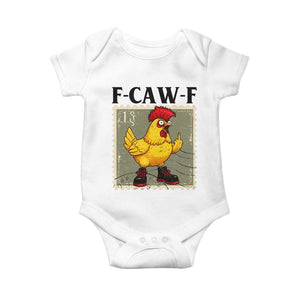 F Caw F Screaming Chicken Baby Onesie Metal Heavy Punk Rock Music TS10 White Print Your Wear