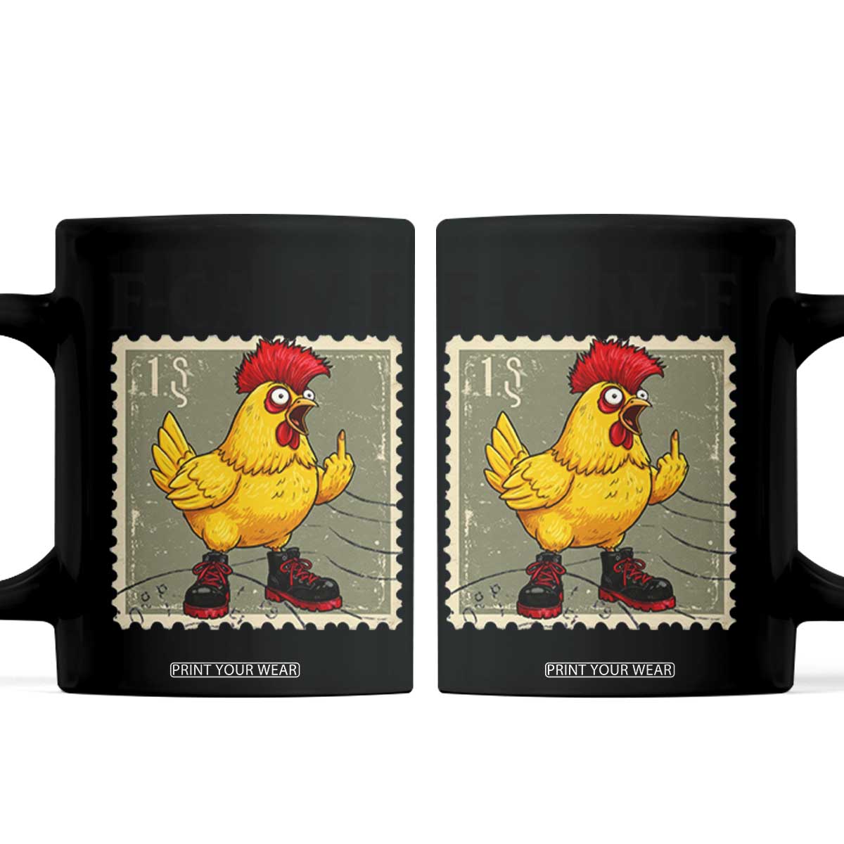 F Caw F Screaming Chicken Coffee Mug Metal Heavy Punk Rock Music TS10 White Print Your Wear