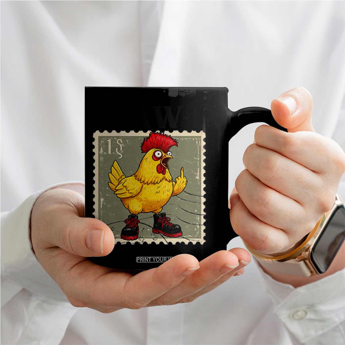 F Caw F Screaming Chicken Coffee Mug Metal Heavy Punk Rock Music TS10 Print Your Wear