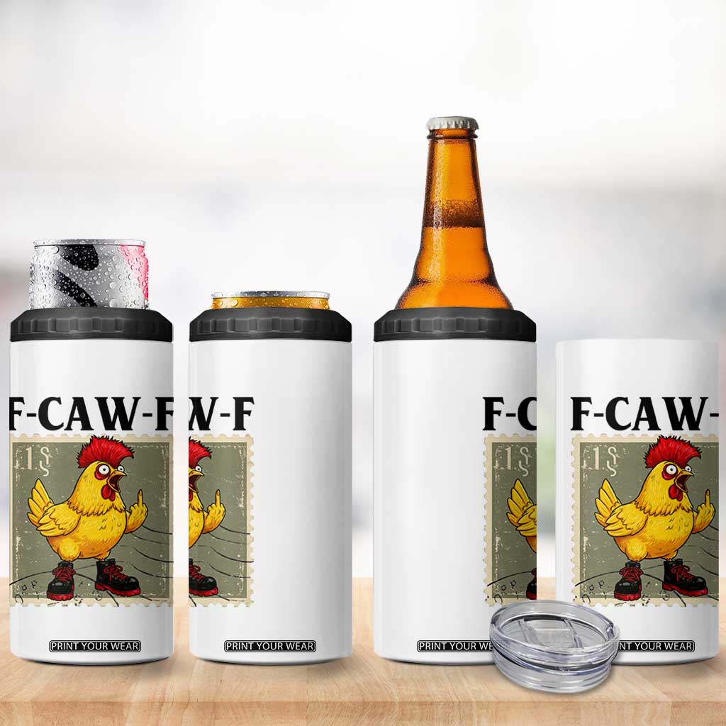 F Caw F Screaming Chicken 4 in 1 Can Cooler Tumbler Metal Heavy Punk Rock Music TS10 Print Your Wear