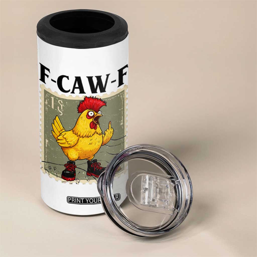 F Caw F Screaming Chicken 4 in 1 Can Cooler Tumbler Metal Heavy Punk Rock Music TS10 Print Your Wear