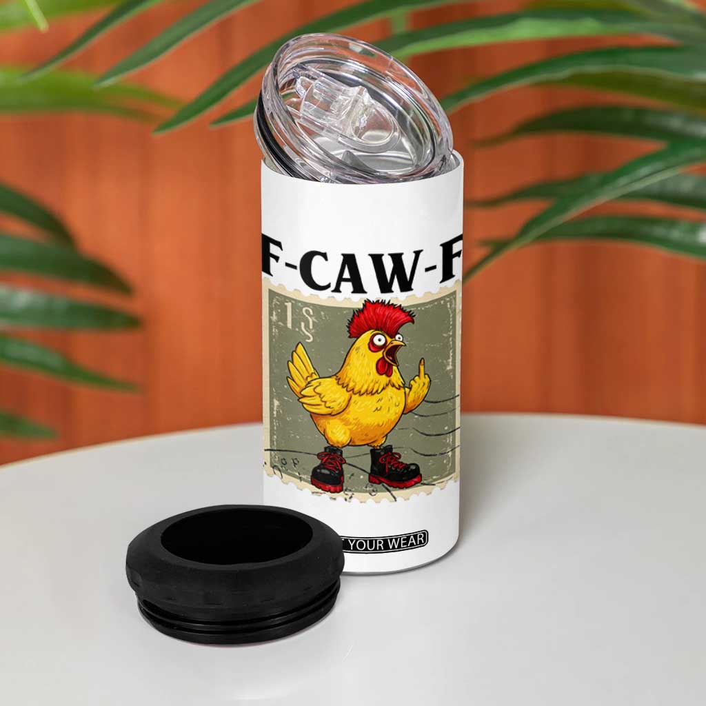 F Caw F Screaming Chicken 4 in 1 Can Cooler Tumbler Metal Heavy Punk Rock Music TS10 Print Your Wear
