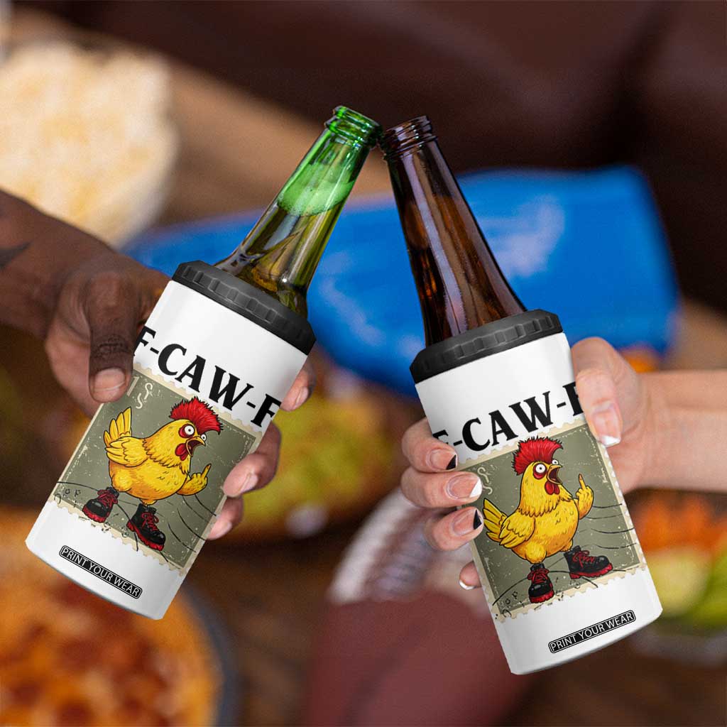 F Caw F Screaming Chicken 4 in 1 Can Cooler Tumbler Metal Heavy Punk Rock Music TS10 Print Your Wear