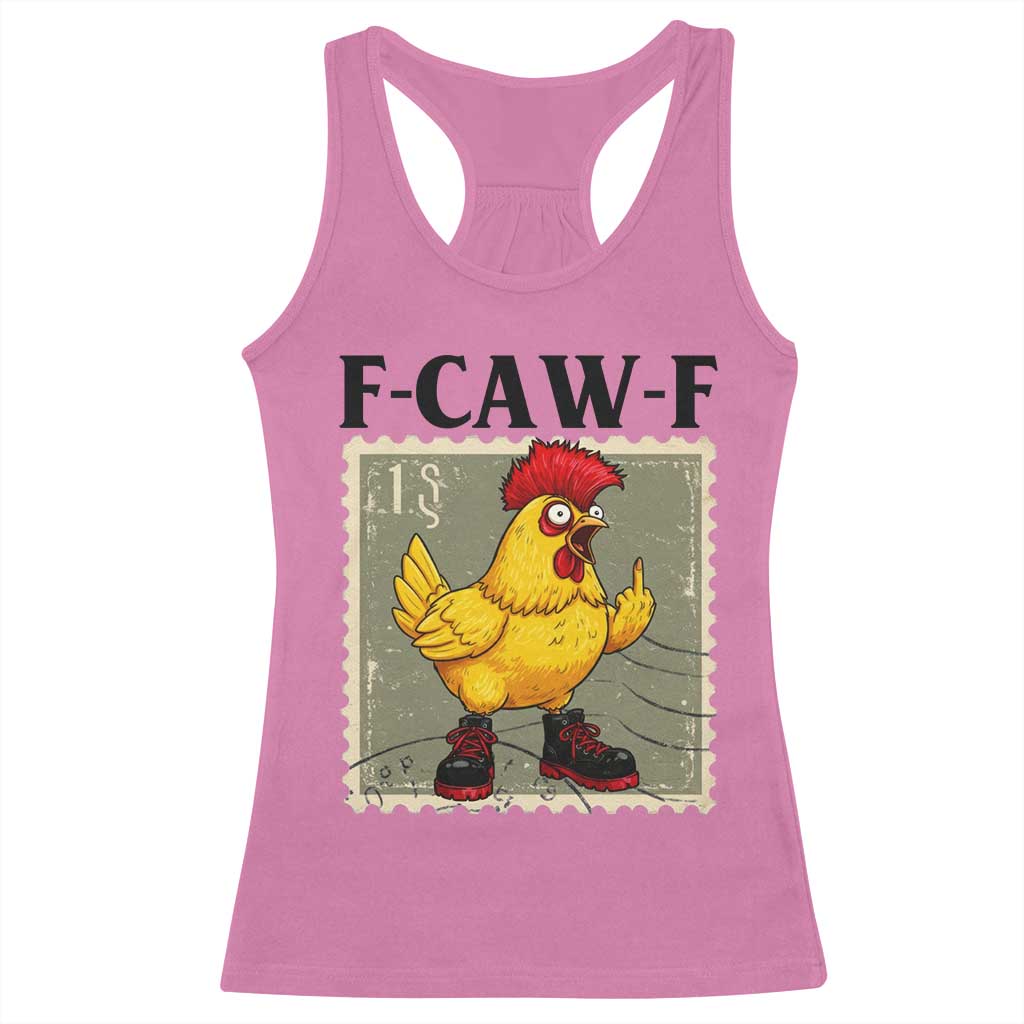 F Caw F Screaming Chicken Racerback Tank Top Metal Heavy Punk Rock Music TS10 Azalea Print Your Wear