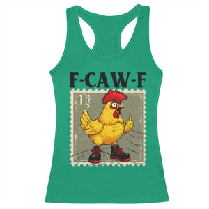 F Caw F Screaming Chicken Racerback Tank Top Metal Heavy Punk Rock Music TS10 Irish Green Print Your Wear