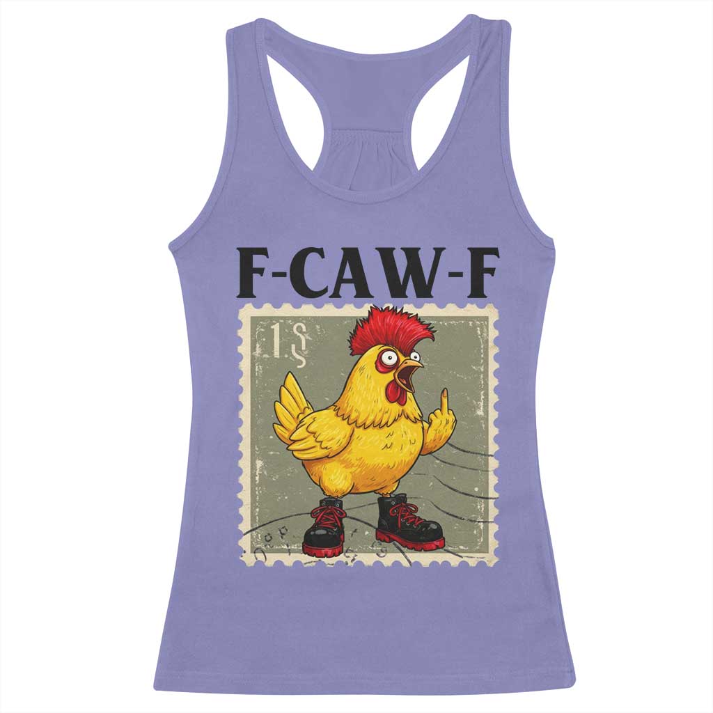F Caw F Screaming Chicken Racerback Tank Top Metal Heavy Punk Rock Music TS10 Violet Print Your Wear