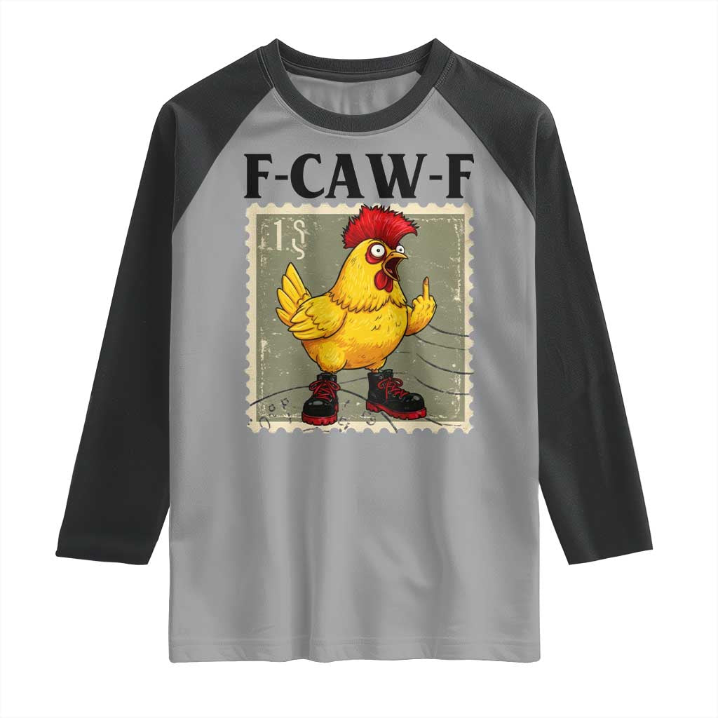 F Caw F Screaming Chicken Raglan Shirt Metal Heavy Punk Rock Music TS10 Sport Gray Black Print Your Wear