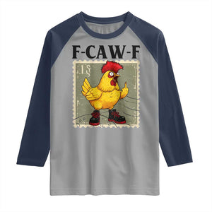 F Caw F Screaming Chicken Raglan Shirt Metal Heavy Punk Rock Music TS10 Sport Gray Navy Print Your Wear