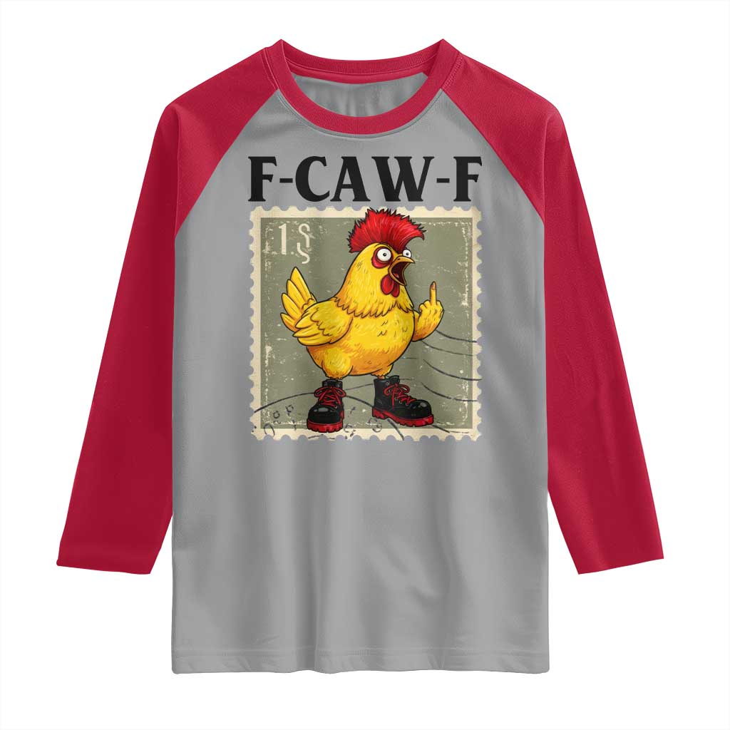 F Caw F Screaming Chicken Raglan Shirt Metal Heavy Punk Rock Music TS10 Sport Gray Red Print Your Wear