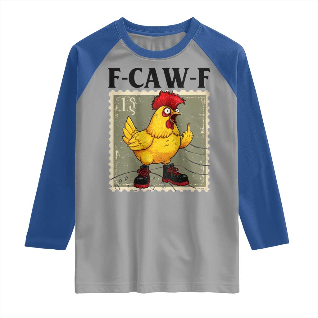 F Caw F Screaming Chicken Raglan Shirt Metal Heavy Punk Rock Music TS10 Sport Gray Royal Print Your Wear