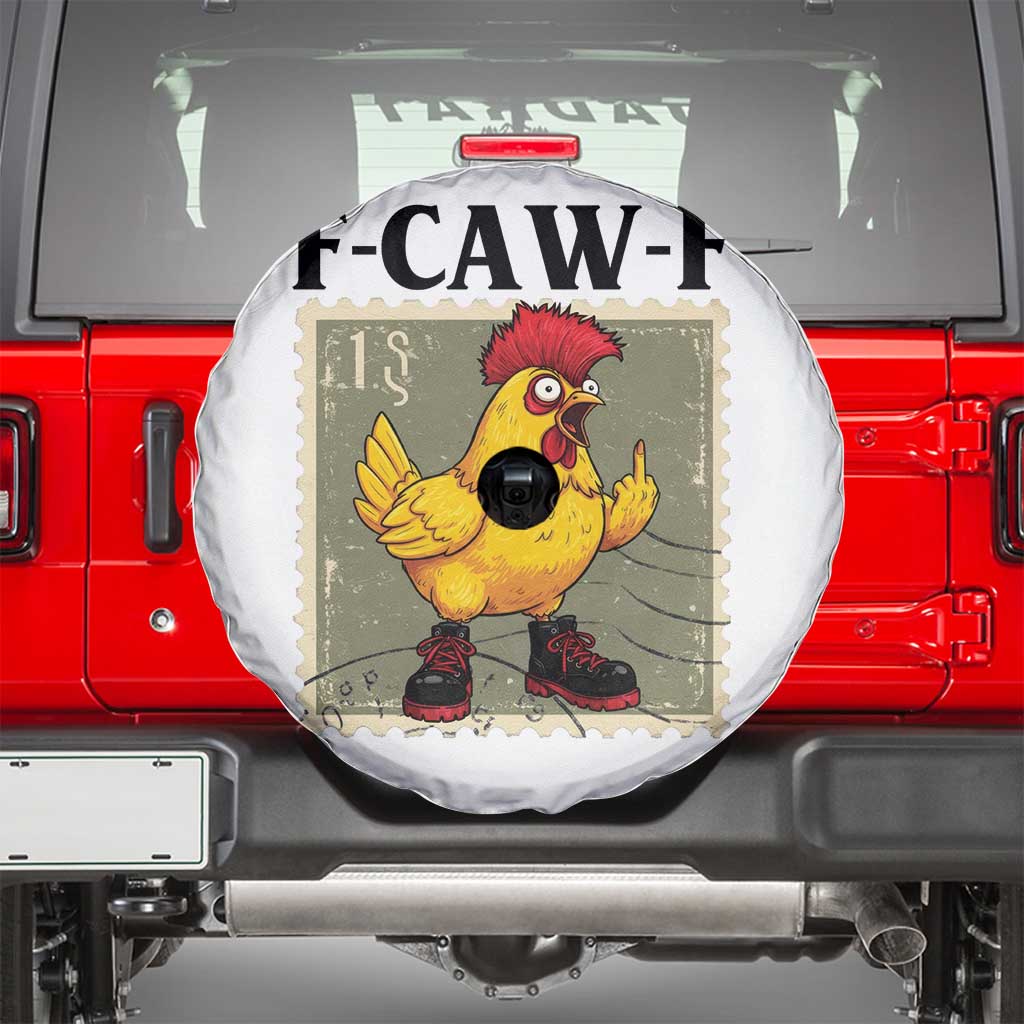 F Caw F Screaming Chicken Spare Tire Cover Metal Heavy Punk Rock Music TS10 White Print Your Wear
