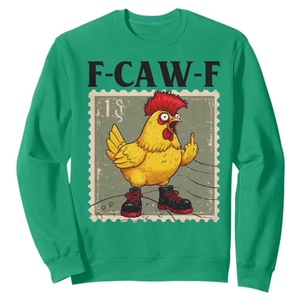 F Caw F Screaming Chicken Sweatshirt Metal Heavy Punk Rock Music TS10 Irish Green Print Your Wear
