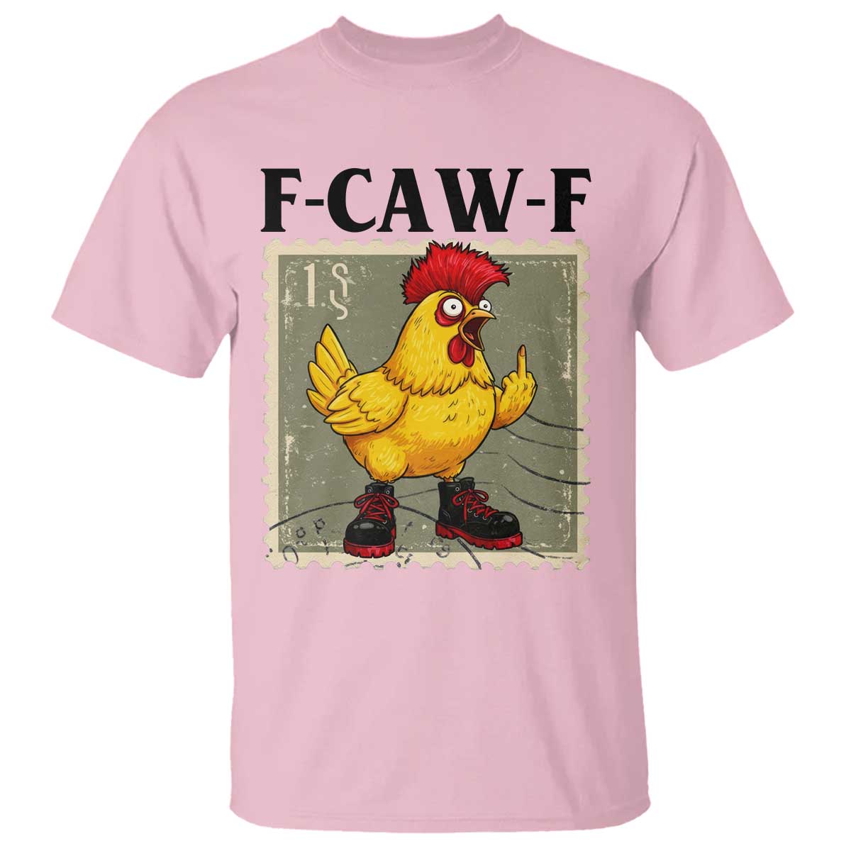 F Caw F Screaming Chicken T Shirt Metal Heavy Punk Rock Music TS10 Light Pink Print Your Wear