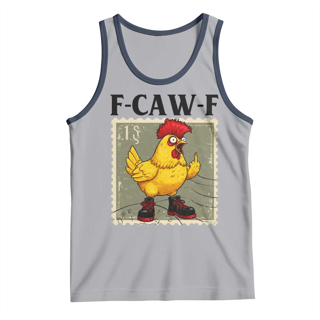 F Caw F Screaming Chicken Tank Top Metal Heavy Punk Rock Music TS10 Athletic Heather Navy Print Your Wear