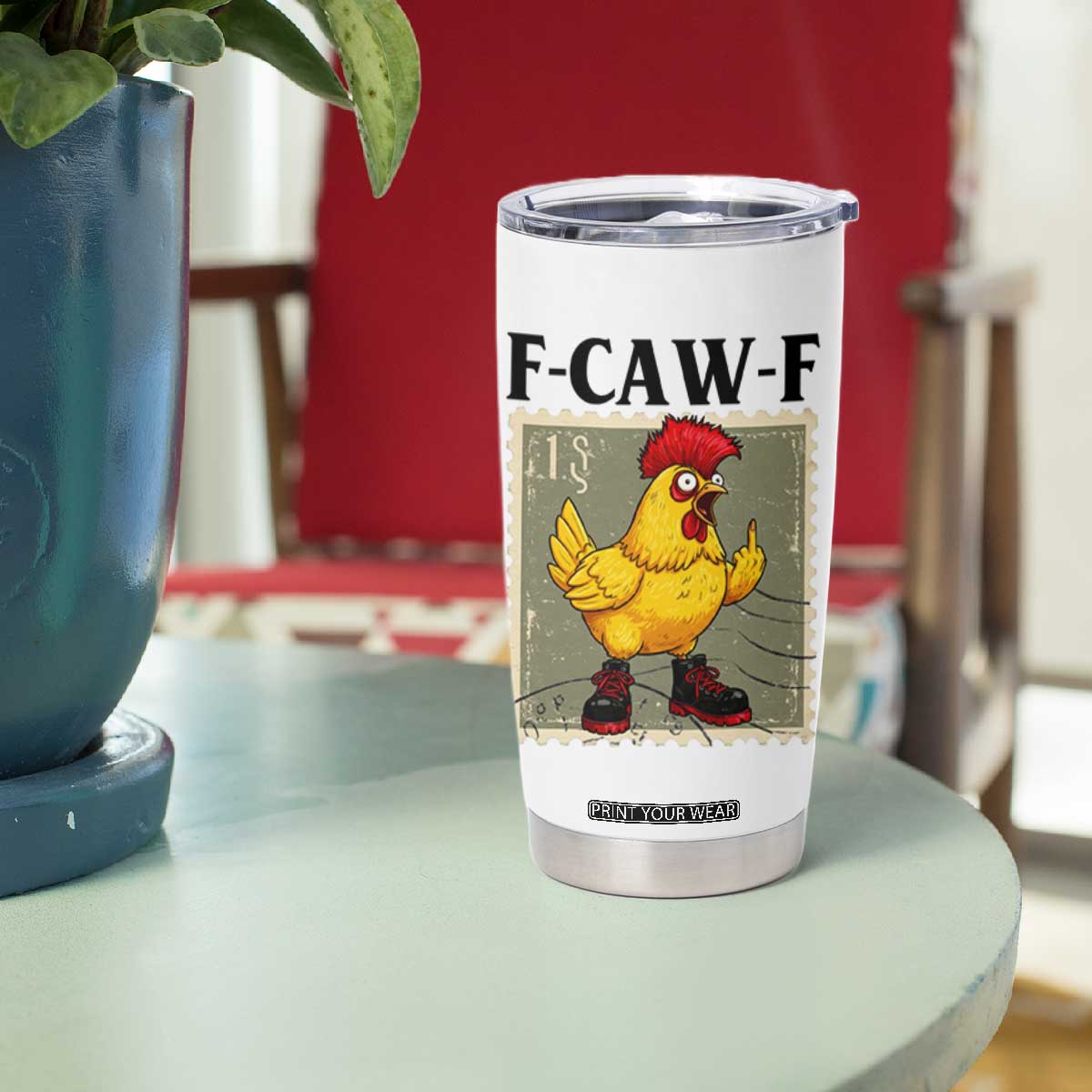 F Caw F Screaming Chicken Tumbler Cup Metal Heavy Punk Rock Music TS10 Print Your Wear