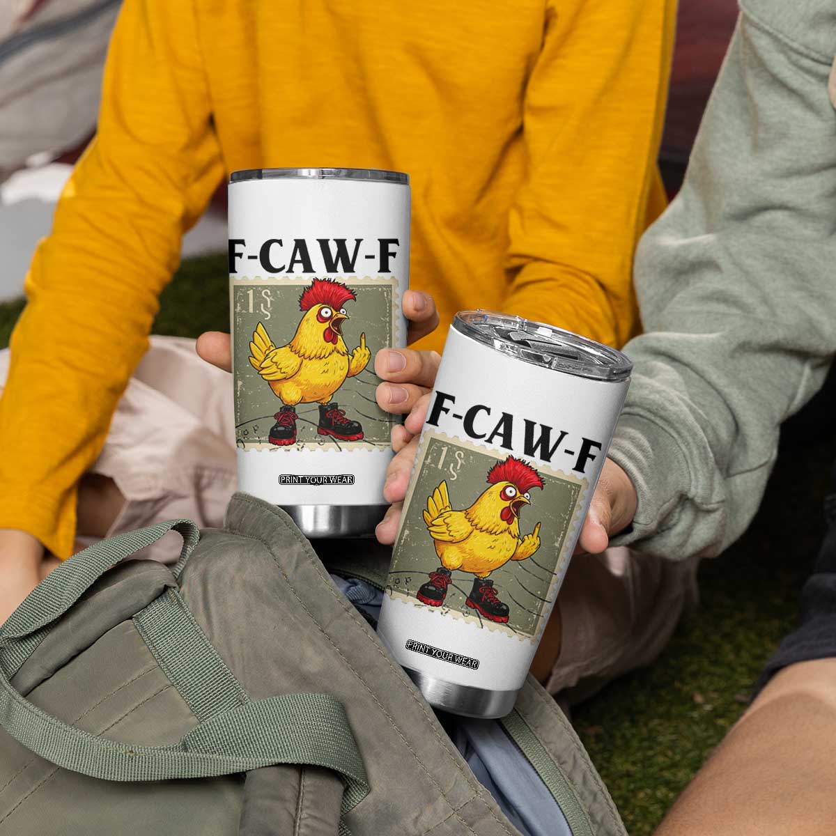 F Caw F Screaming Chicken Tumbler Cup Metal Heavy Punk Rock Music TS10 Print Your Wear