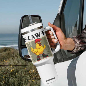 F Caw F Screaming Chicken Tumbler With Handle Metal Heavy Punk Rock Music TS10 Print Your Wear