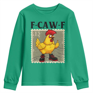 F Caw F Screaming Chicken Youth Sweatshirt Metal Heavy Punk Rock Music TS10 Irish Green Print Your Wear