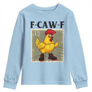 F Caw F Screaming Chicken Youth Sweatshirt Metal Heavy Punk Rock Music TS10 Light Blue Print Your Wear