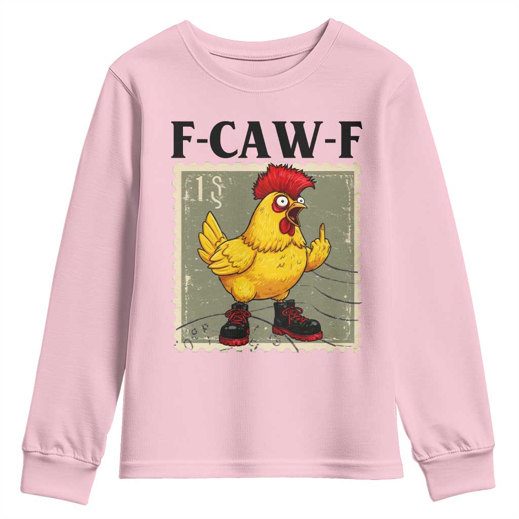 F Caw F Screaming Chicken Youth Sweatshirt Metal Heavy Punk Rock Music TS10 Light Pink Print Your Wear